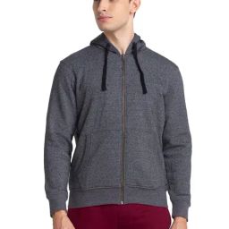 Parx Grey Regular Fit Hooded Sweatshirts-picture-8