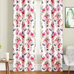 SEJ by Nisha Gupta Off-White Polyester 9 Ft. Long Door Curtain - Set of 2-13