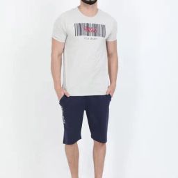 Masculino Latino White Regular Fit Printed Nightwear Set-image-16