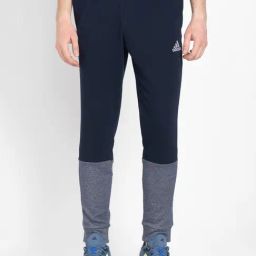 adidas Navy Regular Fit Striped Sports Joggers-image-97