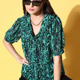 Melon by PlusS Green Printed Shirt-image-70