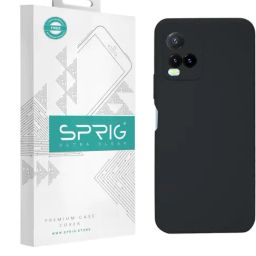Sprig Liquid Silicone Back Cover for Vivo Y33s (Black)-image-28