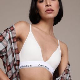 Calvin Klein Underwear Modern Cotton Collection Women White Typography Print Casual Padded Bra-image-23