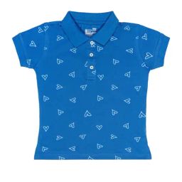 Bodycare Kids Royal Blue Printed Polo T-Shirt-picture-7