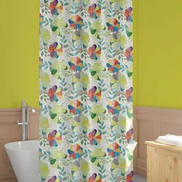 ArtzFolio White & Green Printed Waterproof Shower Curtain-image-95