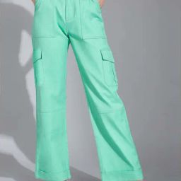 Life With Pockets Green Relaxed Fit Trousers-picture-18