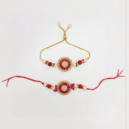 Sangria Unisex Copper Bhaiya Bhabhi Rakhi-image-57