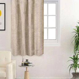 Saral Home Beige Polyester Geometric Curtain-37