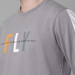 Cantabil Grey Regular Fit Printed Sweatshirt image 5