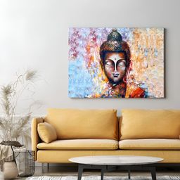 Eurotex Blue & Brown 1 Piece Canvas Religious Wall Paintings-image-82