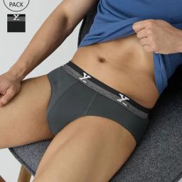 XYXX Anchor Grey & Charcoal Cotton Briefs - Pack of 2-picture-21
