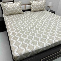 Pure Decor Brown & White Ethnic Motifs Queen Bedsheet with 2 Pillow Covers-picture-24