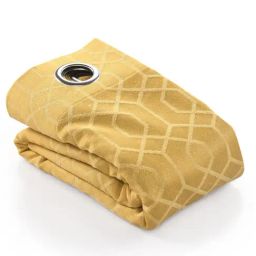 Saral Home Yellow Cotton Geometric Curtain-33