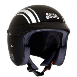 Royal Enfield Matt Black Striped Medium Helmet-image-60