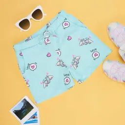Pantaloons Junior Kids Aruba Blue Cotton Printed Shorts-picture-28