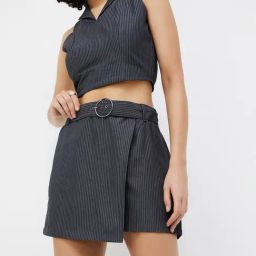 Ginger by Lifestyle Grey & White Striped Skorts-image-97