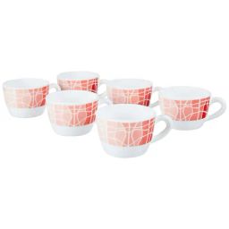 Larah by Borosil Multicolor Ceramic Opalware Tea Cup - Set of 6 140ml-22