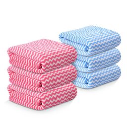 Kuber Industries Pink & Blue 6 Pieces Printed 280 GSM Ultra Absorbent Soft Hand Towels-18
