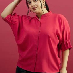 Curve By Kassually Red Regular Fit Shirt-image-22