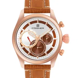 D'SIGNER Men Skeleton Dial & Leather Straps Analogue Multi Function Watch 680RGL.9G-picture-6