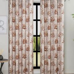 Romee Brown Polyester Floral Curtains and Sheers-20