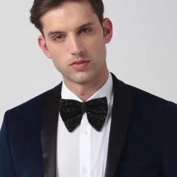 Louis Philippe Black Embellished Bow Tie-picture-20