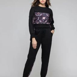 SHAYE Black Polyester Regular fit Print Jump suits-picture-1