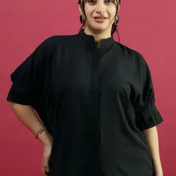 Curve By Kassually Black Regular Fit Shirt-image-16