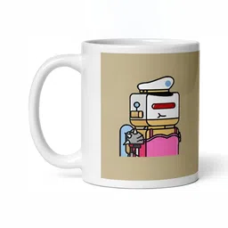 Mr UVD White & Pink Printed Ceramic Matte Mugs-picture-40
