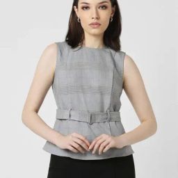 Van Heusen Grey Chequered Top-image-25