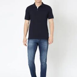 Reebok Navy Regular Fit Solid Polo T-Shirt-image-28