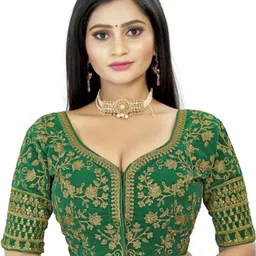 HERE&NOW Embroidered V Neck Saree Blouse-picture-39