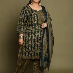 Rajnandini Women Floral Printed Regular Kurta with Salwar & With Dupatta image 2