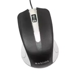 Zebion Rocky Black and White Wired Optical Mouse-12