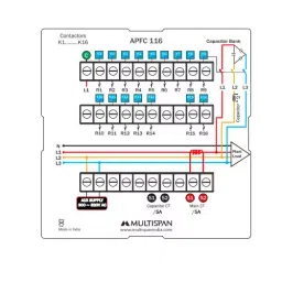Multispan APFC-116 Automatic Power Factor Controller up to 16 Stage for Industrial Use image 2