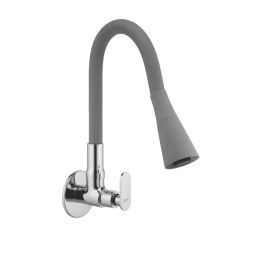 Jabra Dual Flow Sink Cock Leaf Series Brass Chrome Finish Wall Mount Grey-image-28