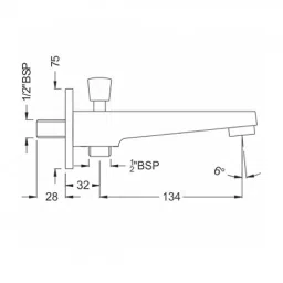 PLUMBER Wall Spout with Button Attachment for Shower and Flange, ZE-4106 image 2
