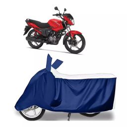 Auto Pearl Two Wheeler Cover for Hero Glamour Blaze - White, Blue-image-5