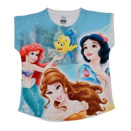 Disney by Wear Your Mind Girls Blue Disney Princess Printed Top-image-86
