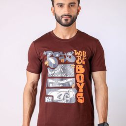 Loopers Men Graphic Printed Round Neck Cotton T-shirt-image-93
