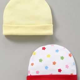 Ben Benny Cotton Caps Printed & Solid Pack of 2 Multicolor- Diameter 8 cm-image-85