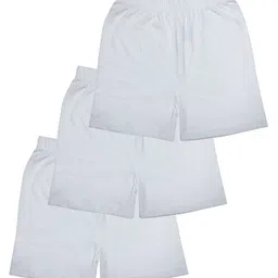 Kiddopanti Pack Of 3 Solid Cycling Shorts - White-picture-42