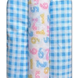 Trance Home Linen Super Soft Cotton Malmal Swaddle Cloth Pack of 3 - Multicolour-image-31