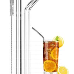 FunBlast Stainless Steel Straws with Cleaning Brush - Silver-image-32