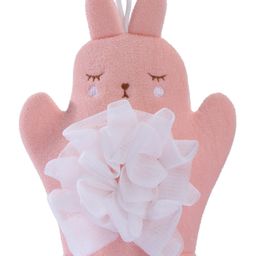 Bunny Shape Bath Gloves With Attached Loofah - Pink-15