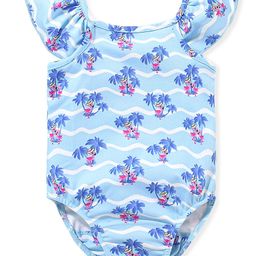 Babyhug Spandex Sleeveless V-Cut Beach Print Swimsuit - Blue-image-41