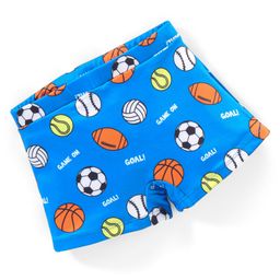 Babyhug Ball Print Swimming Trunks- Blue-image-32