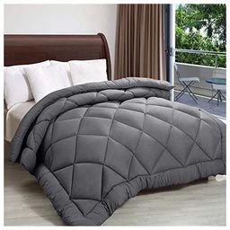 PumPum Microfibre 250GSM Reversible King Size Comforter Grey -100x90 Inch-58