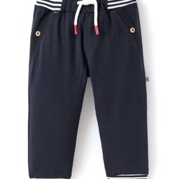 Mini Taurus Cotton Knit Full Length Solid Color Lounge Pant - Navy Blue-picture-27