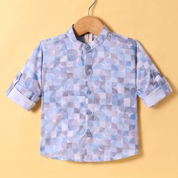 Dapper Dudes Full Sleeves Abstract Printed Shirt - Sky Blue-picture-26